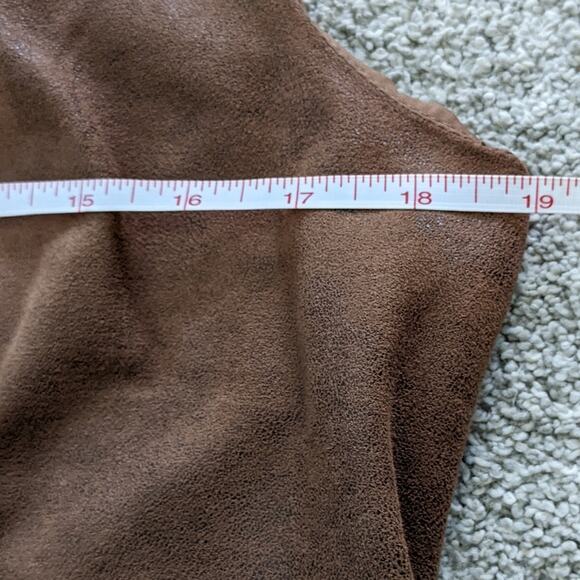 Chico's faux suede vest brown size small 4 - Picture 8 of 11